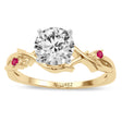 Ruby Vine Leaf Solitaire Engagement Ring 14K Yellow Gold (0.02ct)