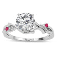 Ruby Vine Leaf Solitaire Engagement Ring  in Platinum (0.02ct)