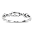 Diamond Vine Leaf Ring Wedding Band 14K White Gold (0.03ct)