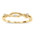 Diamond Vine Leaf Ring Wedding Band 18K Yellow Gold (0.03ct)