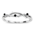 Black Diamond Vine Leaf Ring Wedding Band in Platinum (0.03ct)