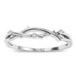 Lab Diamond Vine Leaf Ring Wedding Band 14K White Gold (0.03ct)