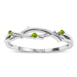 Round Peridot Vine Leaf Ring Wedding Band in Platinum (0.03ct)