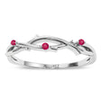 Round Ruby Vine Leaf Ring Wedding Band in Platinum (0.03ct)