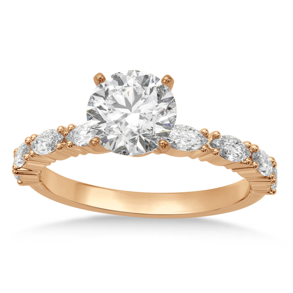 Diamond Marquise Engagement Ring 14k Rose Gold (0.63ct)