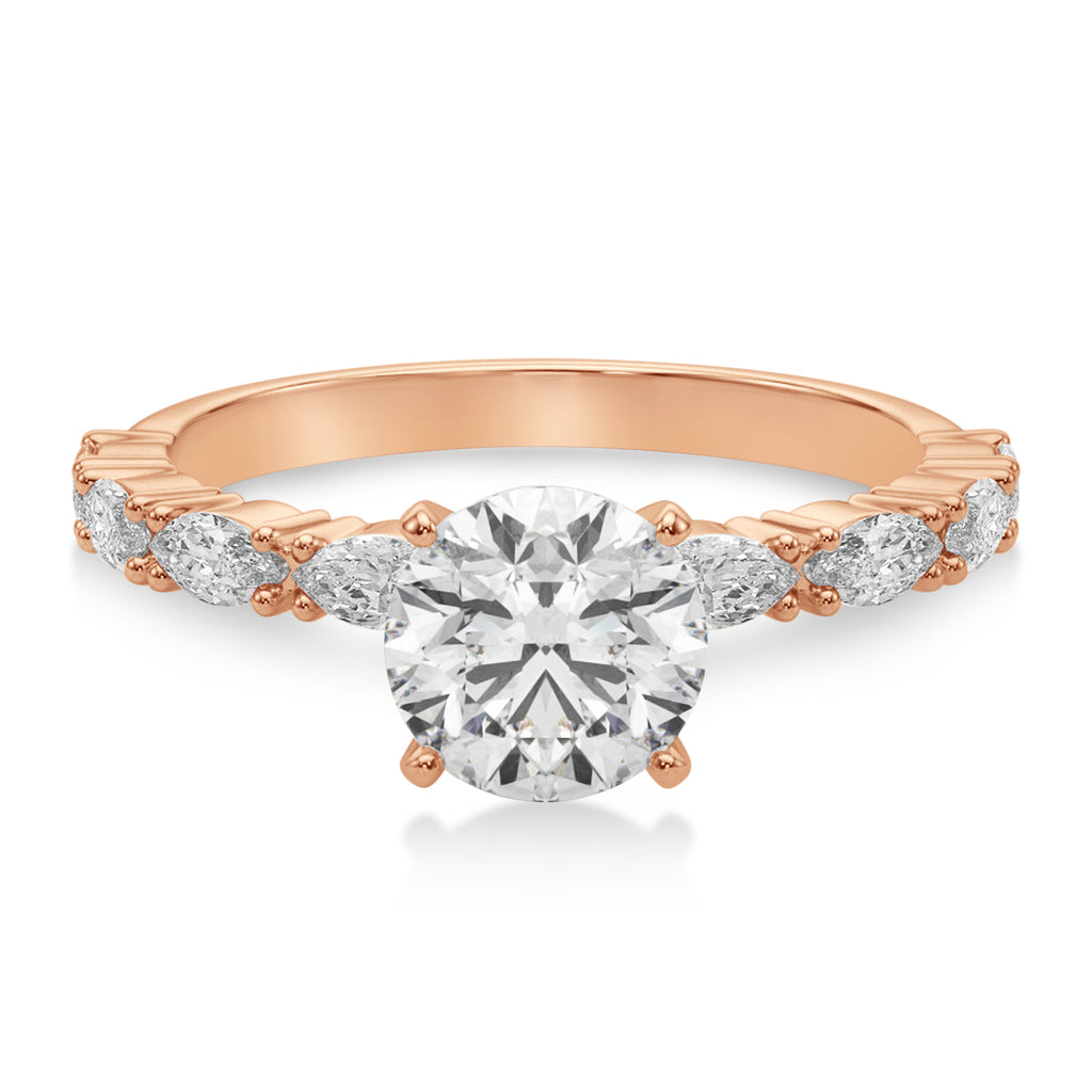 Diamond Marquise Engagement Ring 14k Rose Gold (0.63ct)