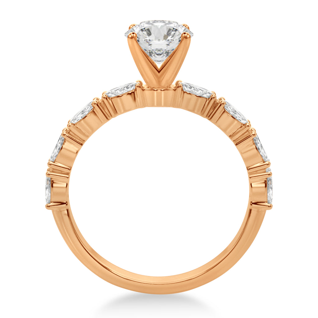 Lab Grown Diamond Marquise Engagement Ring 14k Rose Gold (0.63ct)