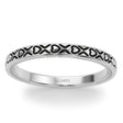 Vintage Style Heart Engraved Wedding Band Ring 18K White Gold