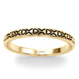Vintage Style Heart Engraved Wedding Band Ring 18K Yellow Gold