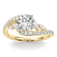 Swirl Design Round & Marquise Diamond Engagement Ring 14K Yellow Gold (0.63ct)