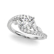 Swirl Design Round & Marquise Diamond Engagement Ring 18K White Gold (0.63ct)
