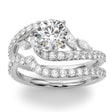 Swirl Design Diamond & Marquise Bridal Set 14K White Gold (0.96ct)