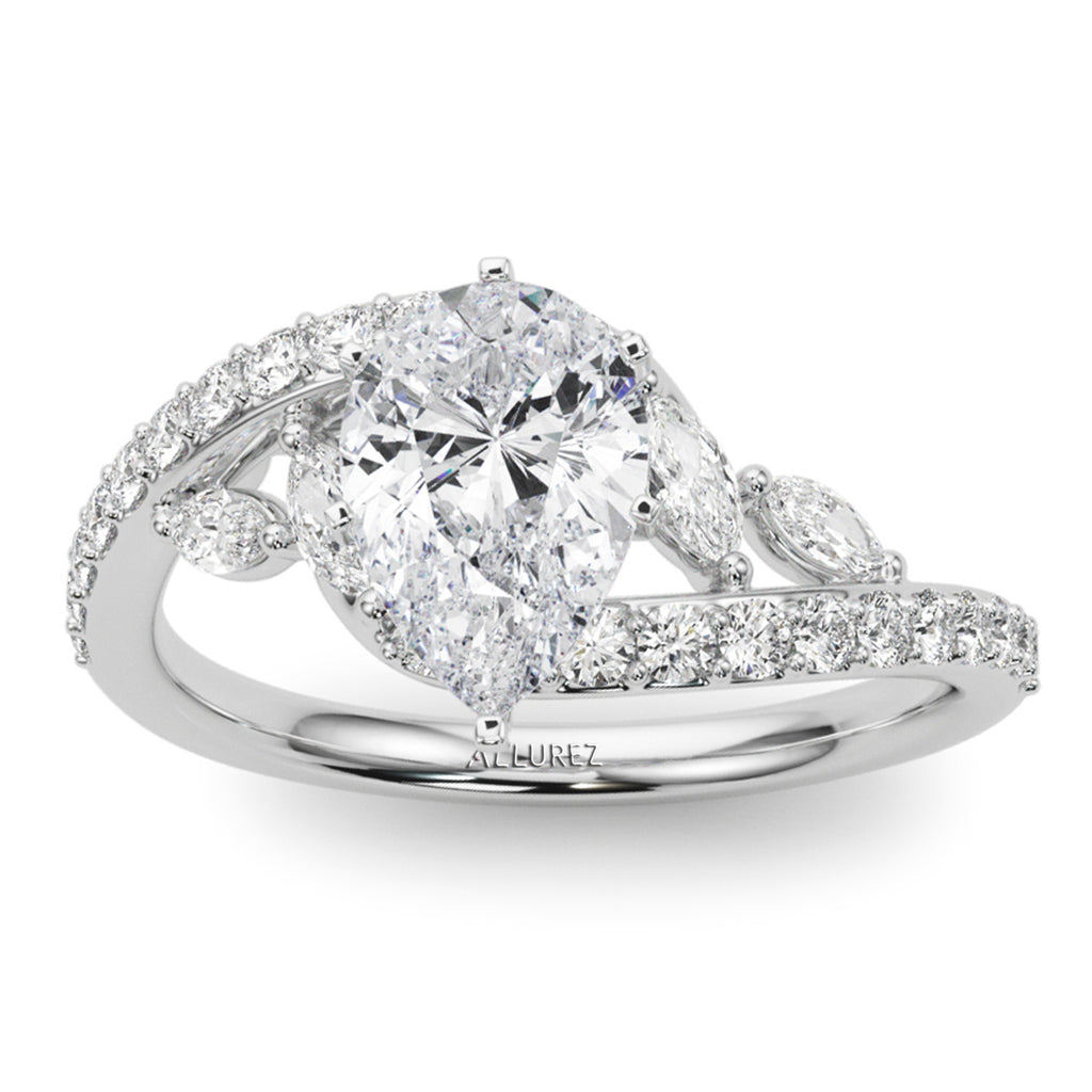 Swirl Design Lab Diamond & Marquise Bridal Set in Platinum (0.96ct)