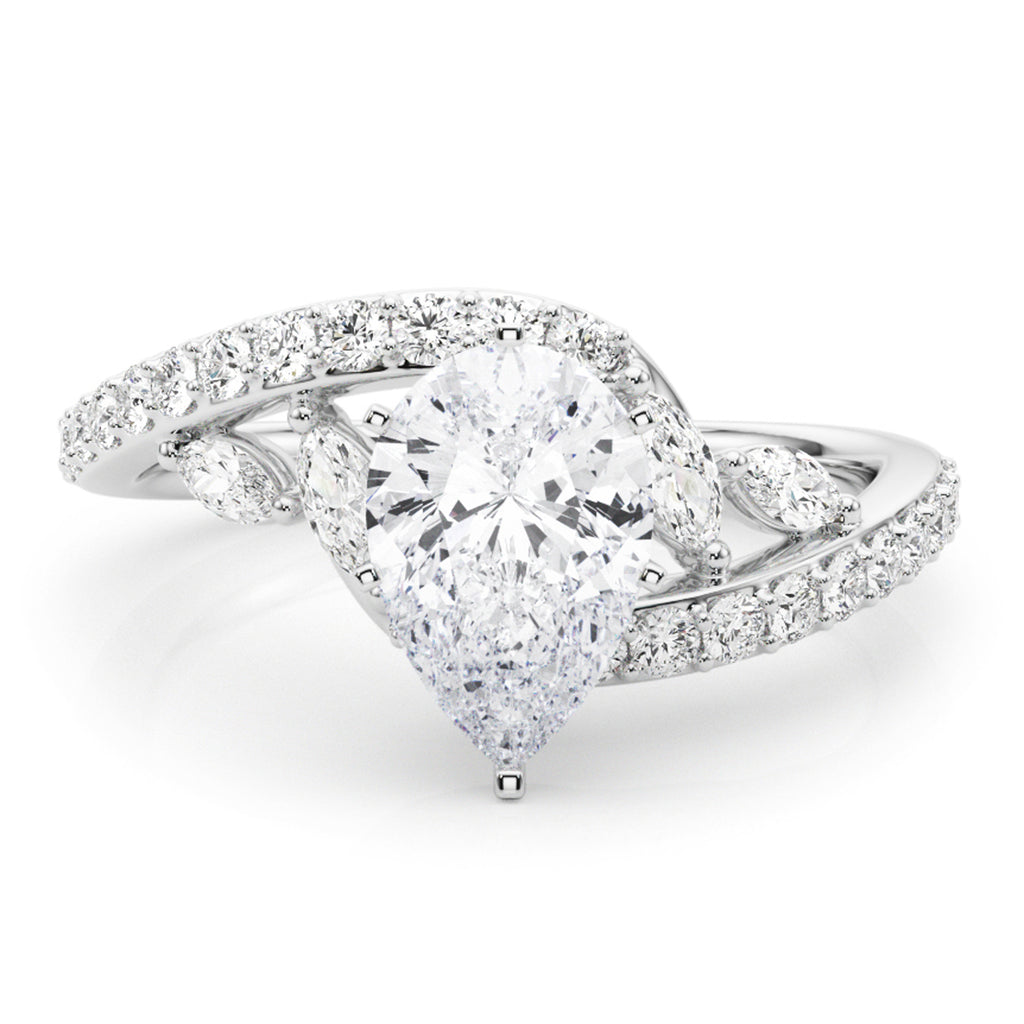 Swirl Design Lab Diamond & Marquise Bridal Set in Platinum (0.96ct)