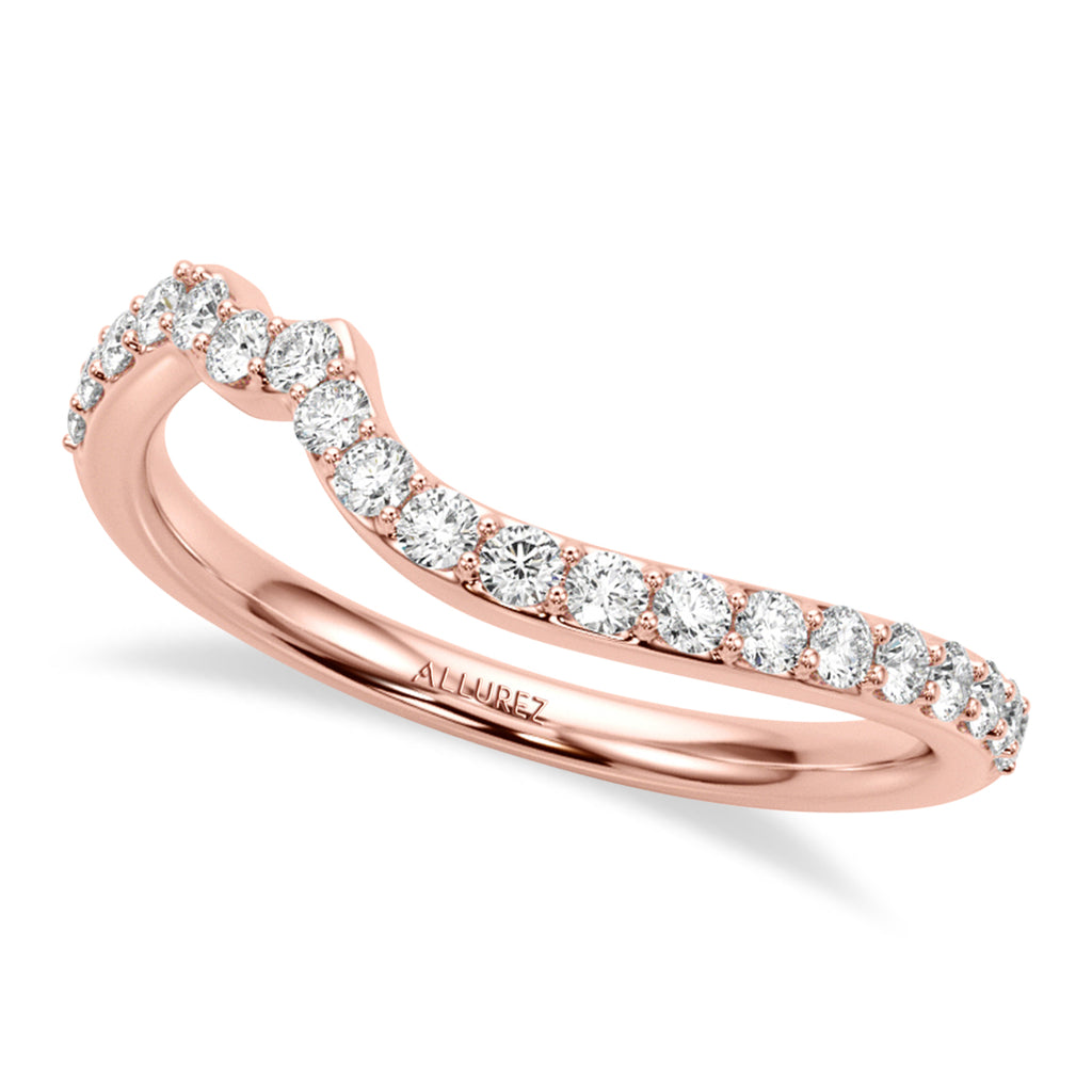 Swirl Design Lab Diamond & Marquise Lab Ruby Bridal Ring Set 14K Rose Gold (0.96ct)