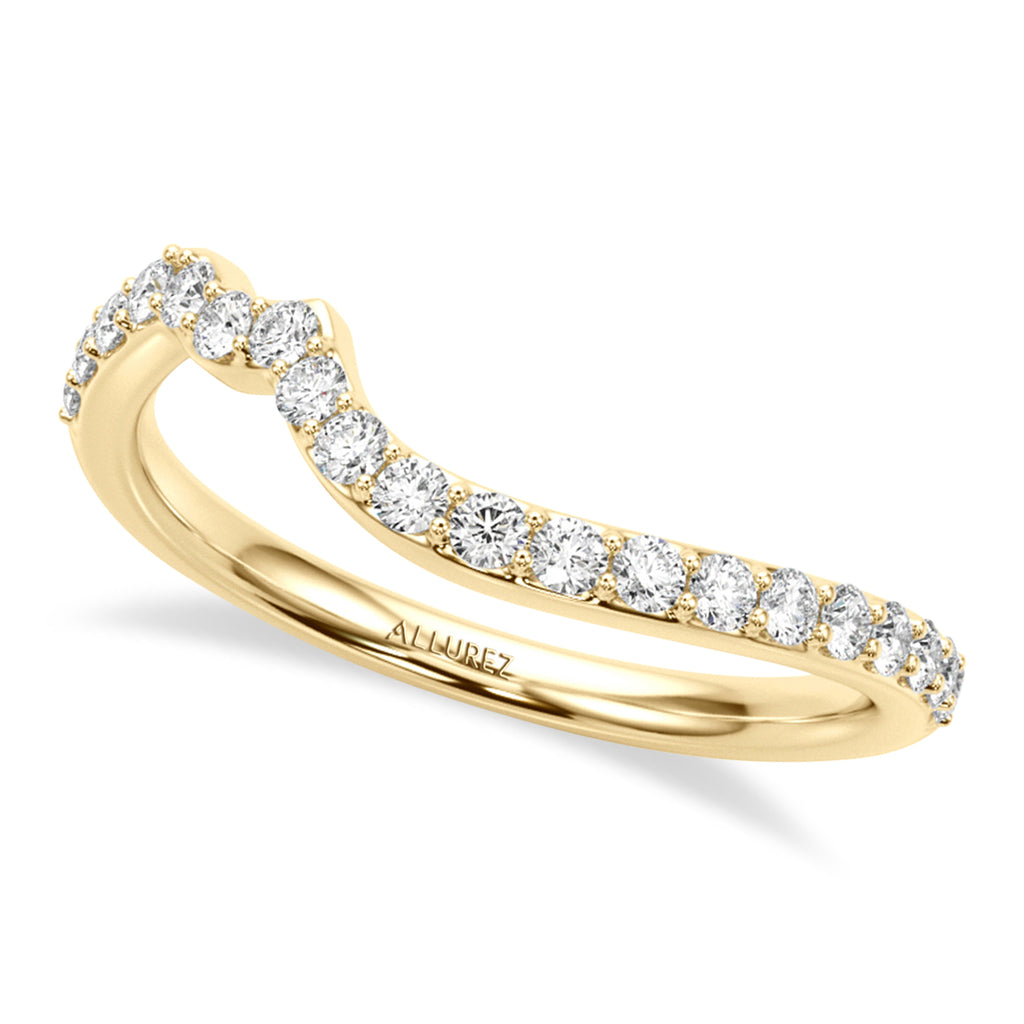 Swirl Design Diamond & Marquise Emerald Bridal Ring Set 14K Yellow Gold (0.96ct)
