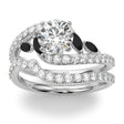 Swirl Design Lab Diamond & Marquise Lab Black Lab Diamond Bridal Ring Set in Palladium (0.96ct)