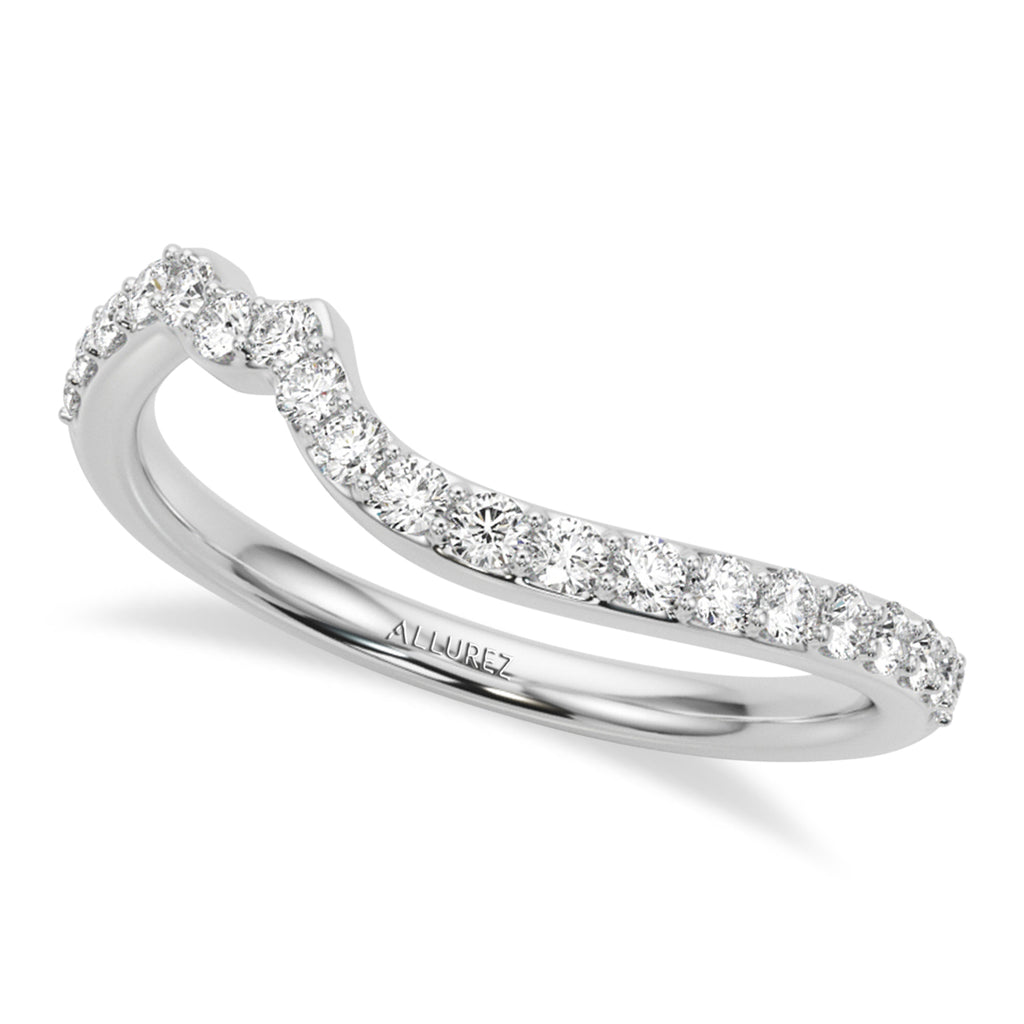 Swirl Design Lab Grown Diamond & Marquise Lab Emerald Bridal Ring Set in Palladium (0.96ct)