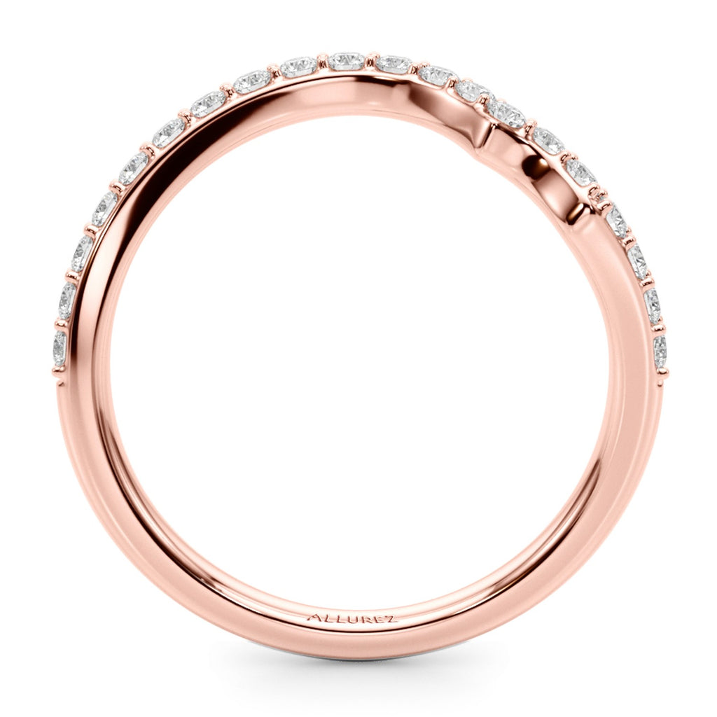 Contoured Lab Diamond Wedding Band Ring 18K Rose Gold (0.33ct)