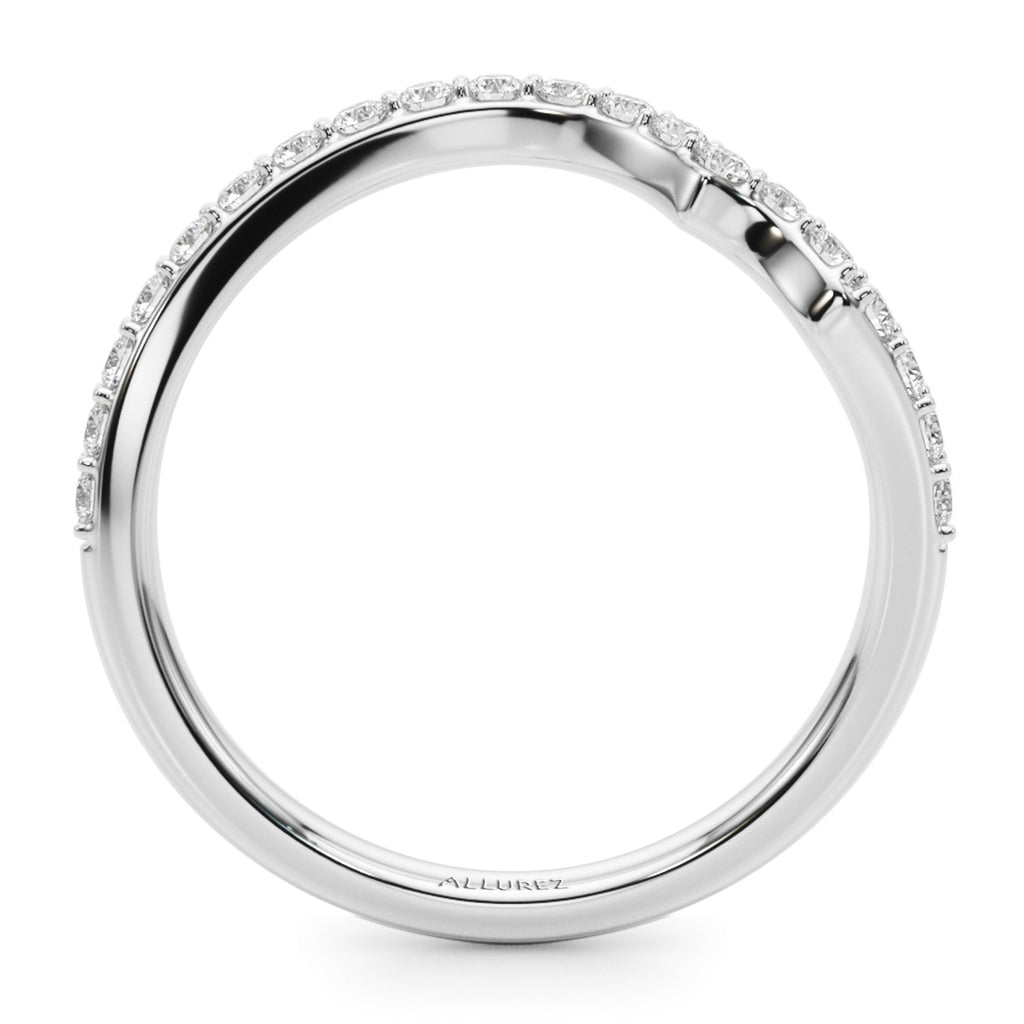 Contoured Lab Diamond Wedding Band Ring in Platinum (0.33ct)