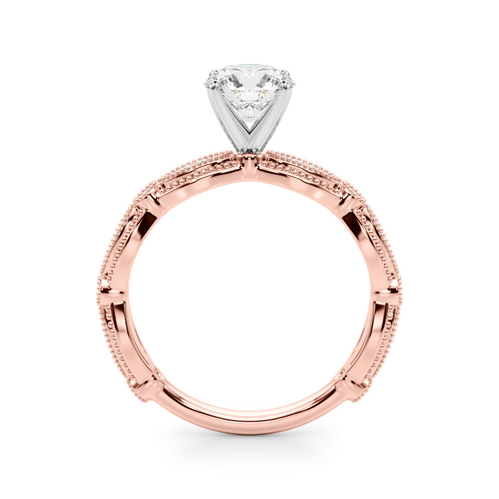Antique Style Lab Diamond Engagement Ring 14K Rose Gold (0.20ct)
