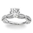 Antique Style Diamond Engagement Ring 14K White Gold (0.20ct)
