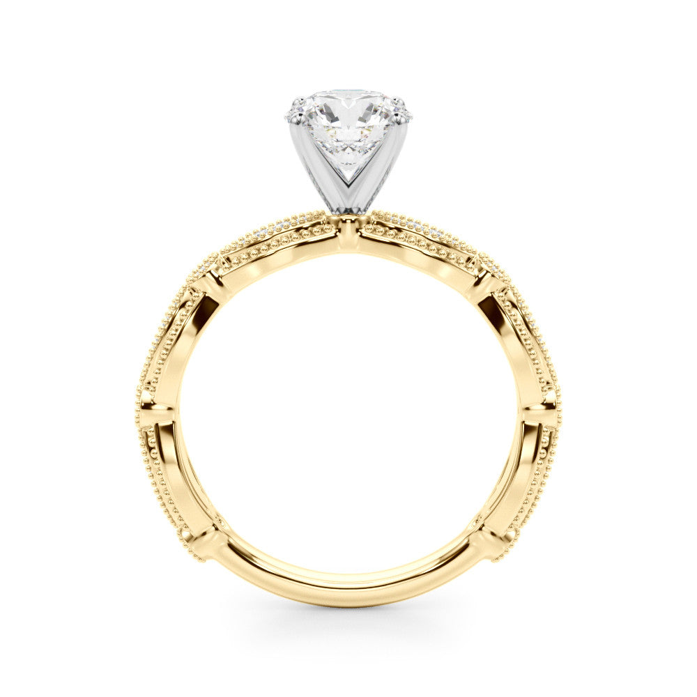 Antique Style Lab Diamond Engagement Ring 14K Yellow Gold (0.20ct)