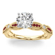 Antique Style Lab Ruby & Lab Diamond Engagement Ring 14K Yellow Gold (0.20ct)