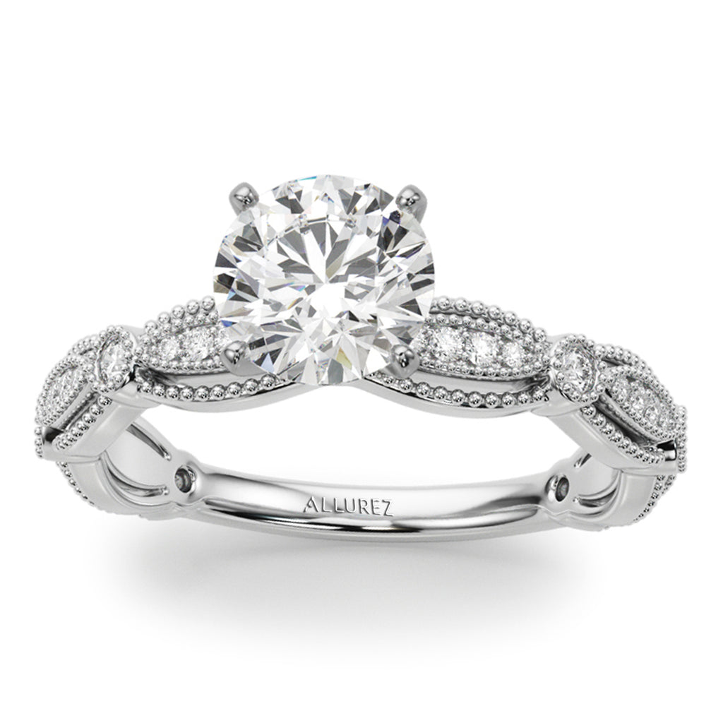 Antique Style Lab Diamond Engagement Ring in Platinum (0.20ct)