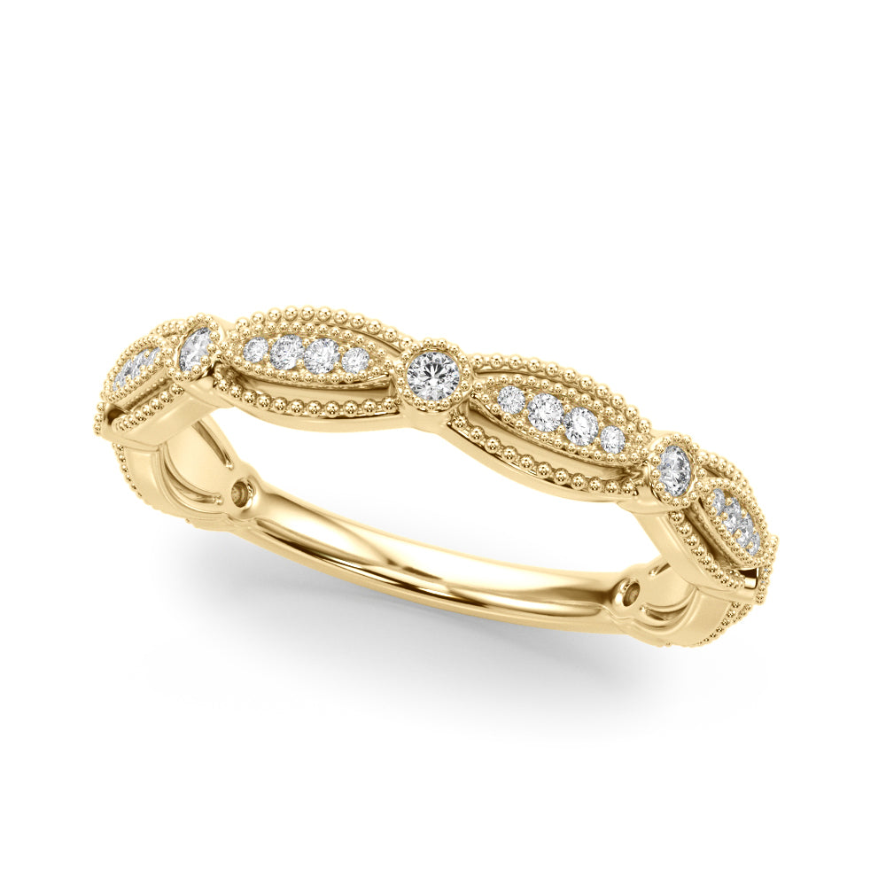 Antique Style Diamond Bridal Ring Set 14K Yellow Gold (0.40ct)