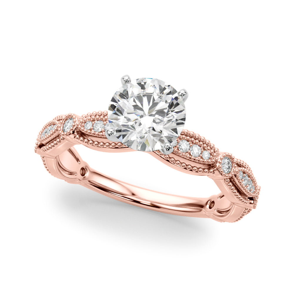 Antique Style Lab Grown Diamond Bridal Ring Set 18K Rose Gold (0.40ct)