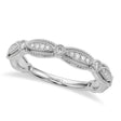 Antique Style Lab Diamond Wedding Ring Band 14K White Gold (0.20ct)