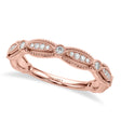 Antique Style Lab Diamond Wedding Ring Band 14K Rose Gold (0.20ct)