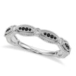 Antique Lab Black Lab Diamond & Lab Diamond Wedding Ring Band 14K White Gold (0.20ct)