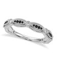 Antique Black Diamond & Diamond Wedding Ring Band in Palladium (0.20ct)