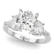 Cushion Cut Moissanite & Lab Diamond Engagement Ring in Platinum (4.18ct)