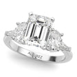 Emerald Cut Lab Diamond Engagement Ring 14K White Gold (4.18ct)