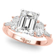 Emerald Cut Lab Diamond Engagement Ring 18K Rose Gold (4.18ct)