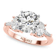 Round Moissanite & Lab Diamond Engagement Ring 18K Rose Gold (4.18ct)