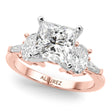 Princess Cut Moissanite & Lab Diamond Engagement Ring 14K Rose Gold (4.18ct)