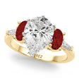 Pear Lab Diamond & Oval Garnet Engagement Ring 18K Yellow Gold (4.18ct)