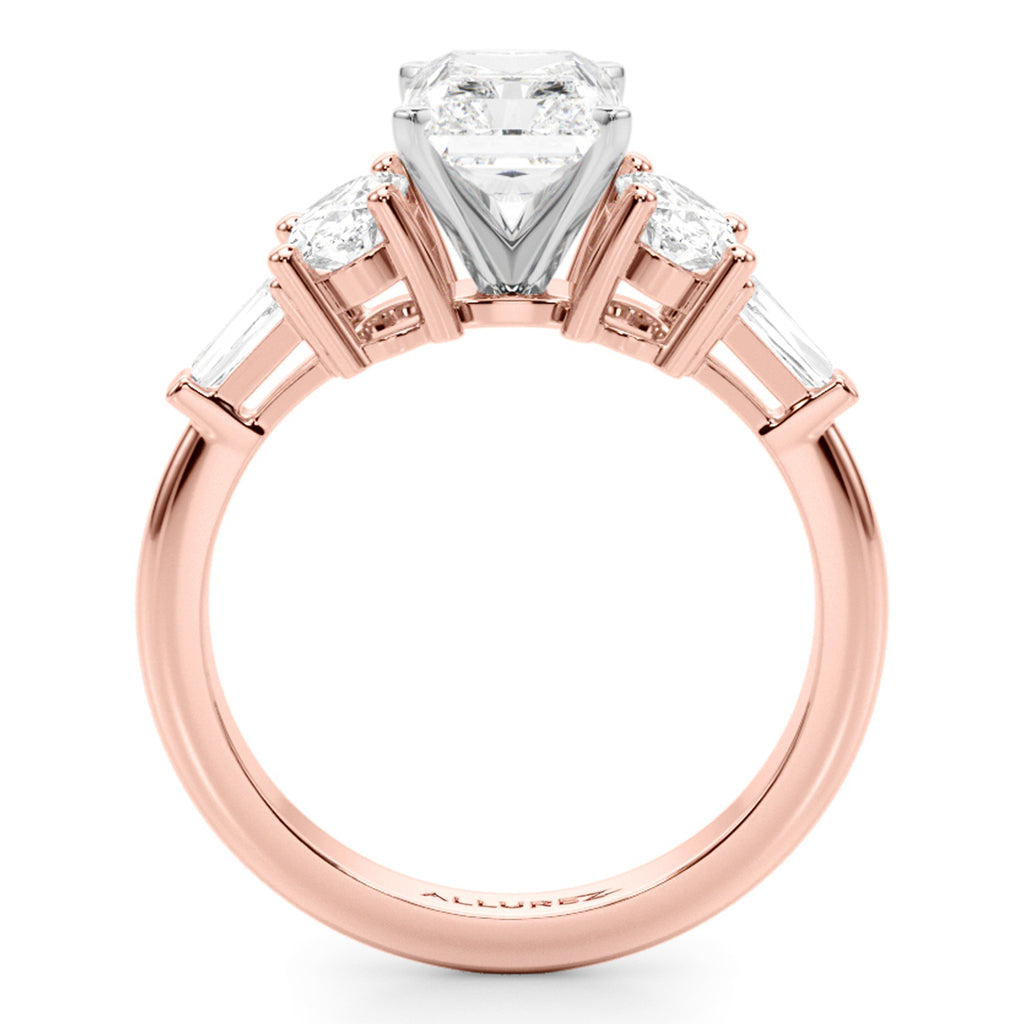 Radiant Lab Diamond Engagement Ring 14K Rose Gold (4.18ct)