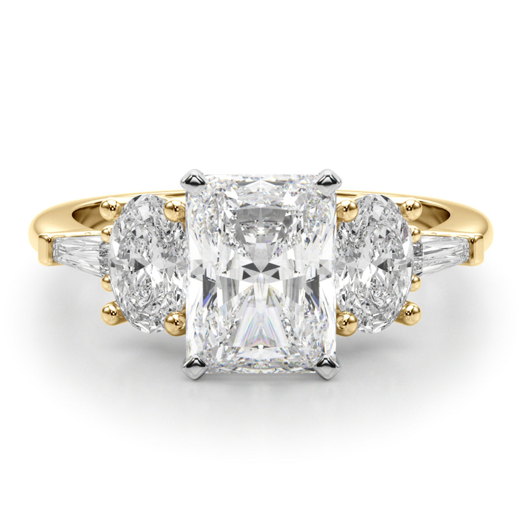Radiant Lab Diamond Engagement Ring 18K Yellow Gold (4.18ct)