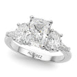 Radiant Moissanite & Lab Diamond Engagement Ring in Platinum (4.18ct)