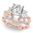Cushion Lab Diamond Engagement Ring Bridal Set 14K Rose Gold (4.93ct)