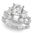 Cushion Lab Diamond Engagement Ring Bridal Set 14K White Gold (4.93ct)