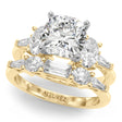 Cushion Lab Diamond Engagement Ring Bridal Set 14K Yellow Gold (4.93ct)