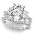 Cushion Lab Diamond Engagement Ring Bridal Set in Palladium (4.93ct)