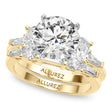 Round Moissanite Diamond Engagement Ring Bridal Set 14K Yellow Gold (4.93ct)