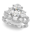 Oval Lab Diamond Engagement Ring Bridal Set 18K White Gold (4.93ct)